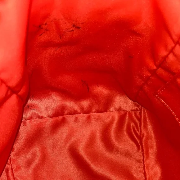 Coach Crimson Orange Signature Nylon ToteBag Leather Trim/Hangtag + Dust Bag 12” - Picture 12 of 16